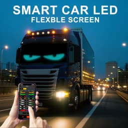 Dynamic “Magic Eye” LED Panels, Programmable and Controllable via a Bluetooth App, Are Ideal for Decorating the Front and Rear Windshields of Cars and Make the Perfect Gift for Men.