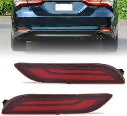 Nilight Rear Bumper Tail Light Compatible with 2018 2019 2020 2021 2022 2023 2024 2025 Toyota Camry Smoke Lens LED Reflector Rear Bumper Lamps Brake Turn Signal Sequential Flashing Driving Taillights