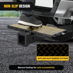 Nilight Hitch Extender with Step 2' Receiver 14'x7' Anti-Slip Diamond Plate 4000 lbs Towing/400 lbs Tongue Weight Heavy Duty Steel Bumper Guard for Truck SUV
