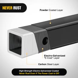 Nilight Hitch Extender with Step 2' Receiver 14'x7' Anti-Slip Diamond Plate 4000 lbs Towing/400 lbs Tongue Weight Heavy Duty Steel Bumper Guard for Truck SUV