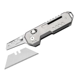 TGZUO Titanium Folding Utility Knife, EDC Pocket Knife with Clipk, Lightweight Box Cutter W/10PCS Razor Blades Outdoor Cutter