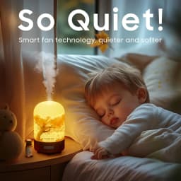 Essential Oil Diffuser Mini Aromatherapy Air Humidifier With 10ml Essential Oil, Hand Blown Glass Cover With Print, Auto Shut-Off, 3 Timer, Warm White Lights, 100ML Capacity Water Tank