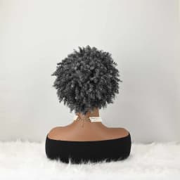 Headband Wig Curly Headband Wig With Bangs For Women Synthetic Afro Curly Hair Wig With Headband Attached Short Kinky Curly Afro High Puff With Bangs Stripes Short Red Curly Wigs with Bangs for Women, Natural Wavy Synthetic Wig, Fluffy Pixie Cut