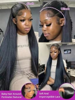 250 Density 12A Straight Human Hair Wig 26 Inch 13x4 HD Transparent Lace Glueless Wig Pre Plucked Brazilian Hair For Women