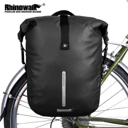 Rhinowalk Bike Pannier Bag 20L Waterproof Rear Rack Black Travel Cycling Bag Shoulder Bag backpack Bicycle Side Storage Bag