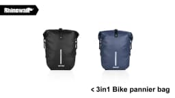 Rhinowalk Bike Pannier Bag 20L Waterproof Rear Rack Black Travel Cycling Bag Shoulder Bag backpack Bicycle Side Storage Bag