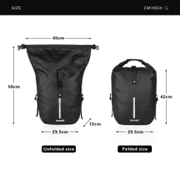 Rhinowalk Bike Pannier Bag 20L Waterproof Rear Rack Black Travel Cycling Bag Shoulder Bag backpack Bicycle Side Storage Bag