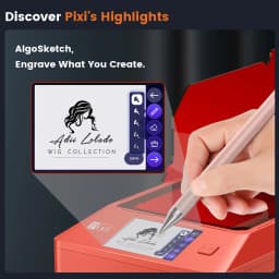 AlgoLaser PIXI Laser Engraver 3W/5W/10W Fully Enclosed Laser Engraving Machine 3.5 Inch Touch Screen Portable DIY Wood Leather Acrylic Cutter Commercial Custom Art Marking Tool