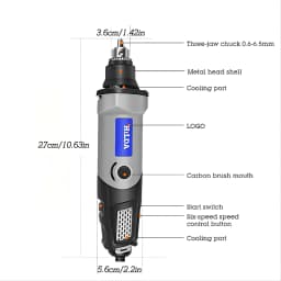 HILDA Rotary Tool 400W Drill Electric Tools Engraving Grinding Polishing 6 Variable Speed High Power DIY Power Tools