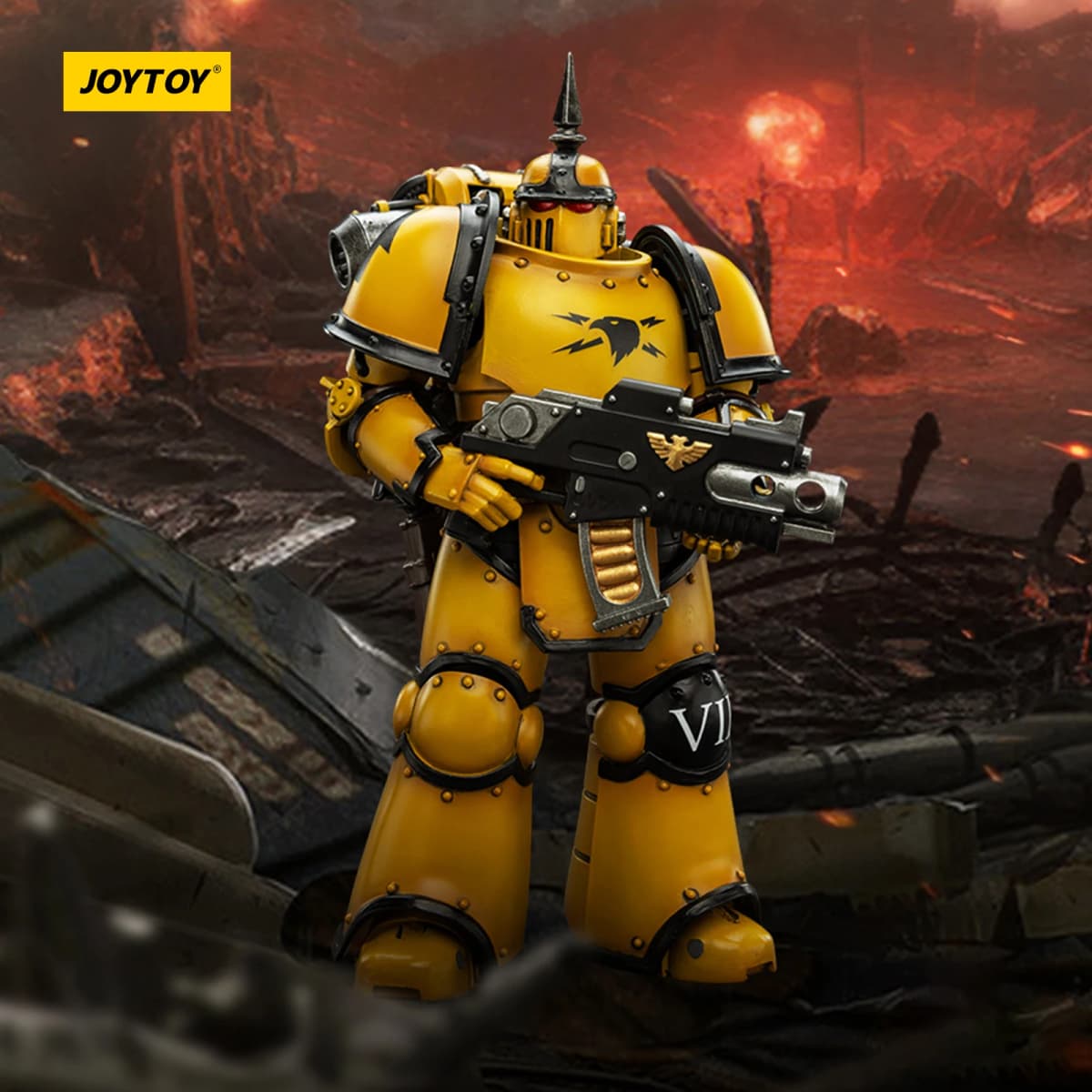 JOYTOY Warhammer 40k The Horus Heresy Imperial Fists JT02649 MKIII Tactical Space Marine 1/18 Action Figure with Bolter Collectible Model