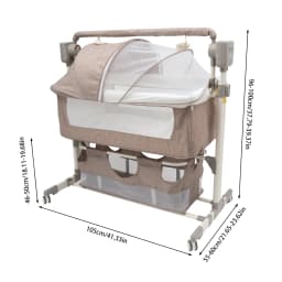 Smart Electric Baby Bassinet Bedside Sleeper with Music Play,Automatic Cradle with 3 Speed Timing and 5 Speed Wobbling,Portable Baby Bed Height Adjustable Crib,with Nets+Mattresses