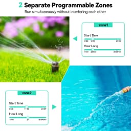 RAINPOINT Water Timer for Garden Hose - 2 Zone Sprinkler Timer with Rain Delay/Manual Watering/Automatic Irrigation for Yard Lawn