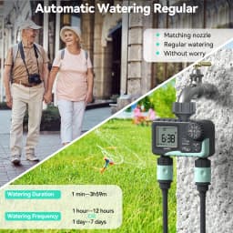 RAINPOINT Water Timer for Garden Hose - 2 Zone Sprinkler Timer with Rain Delay/Manual Watering/Automatic Irrigation for Yard Lawn