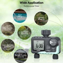 RAINPOINT Water Timer for Garden Hose - 2 Zone Sprinkler Timer with Rain Delay/Manual Watering/Automatic Irrigation for Yard Lawn