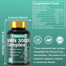 Fmlave NMN (Nicotinamide Mononucleotide) - 99% Pure | Ergothioneine 300mg,30 Servings, for Increased NR Levels & Healthy Aging