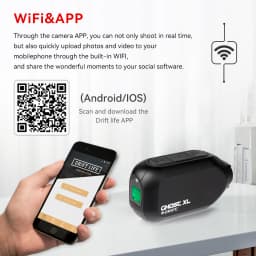 Drift Ghost XL Sport Action Camera 1080P WiFi 9 Hours Battery Life IPX7 Waterproof Wearable Live Stream Vlog Motorcycle Bicycle,Sport Action DV, APP Control,Perfect for motorcycles, mountain bikes, e-bikes, skateboards and all outdoor riding sports
