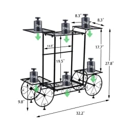 Garden Cart Stand Flower Pot Holder Display Rack Home Plant Stand - Multi-Functional Garden Storage Organizer