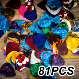 81Pcs 0.46mm Celluloid Guitar Picks, Standard Plectrums in Assorted Colors – for Acoustic/Electric Guitar, Bass & Mandolin, Christmas Gift for Musicians ZSY