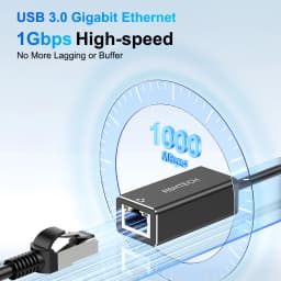 RSHTECH USB C to 1000Mbps Ethernet Adapter 15cm Aluminum RJ45 Gigabit Wired Ethernets LAN Network Cable Converter to Type C for MacBook Pro Laptops