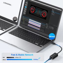 RSHTECH USB C to 1000Mbps Ethernet Adapter 15cm Aluminum RJ45 Gigabit Wired Ethernets LAN Network Cable Converter to Type C for MacBook Pro Laptops