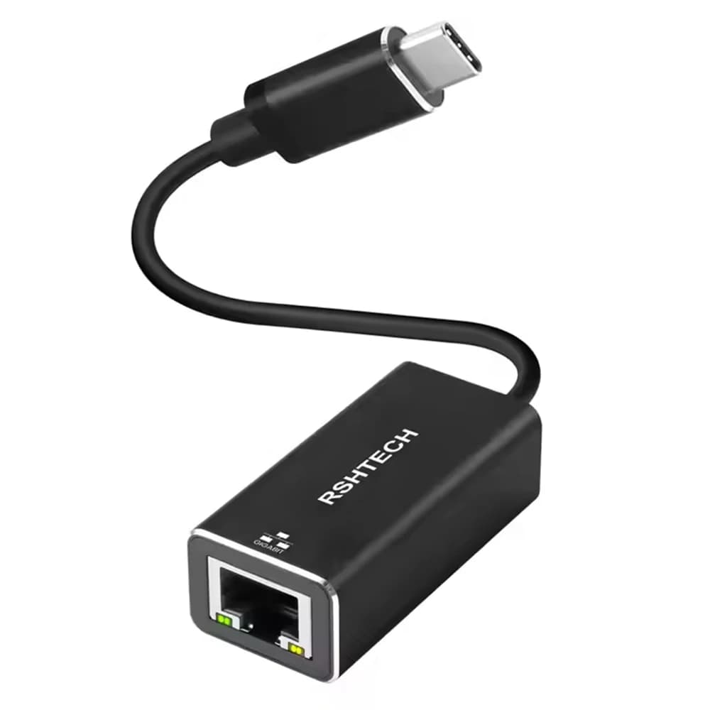 RSHTECH USB C to 1000Mbps Ethernet Adapter 15cm Aluminum RJ45 Gigabit Wired Ethernets LAN Network Cable Converter to Type C for MacBook Pro Laptops