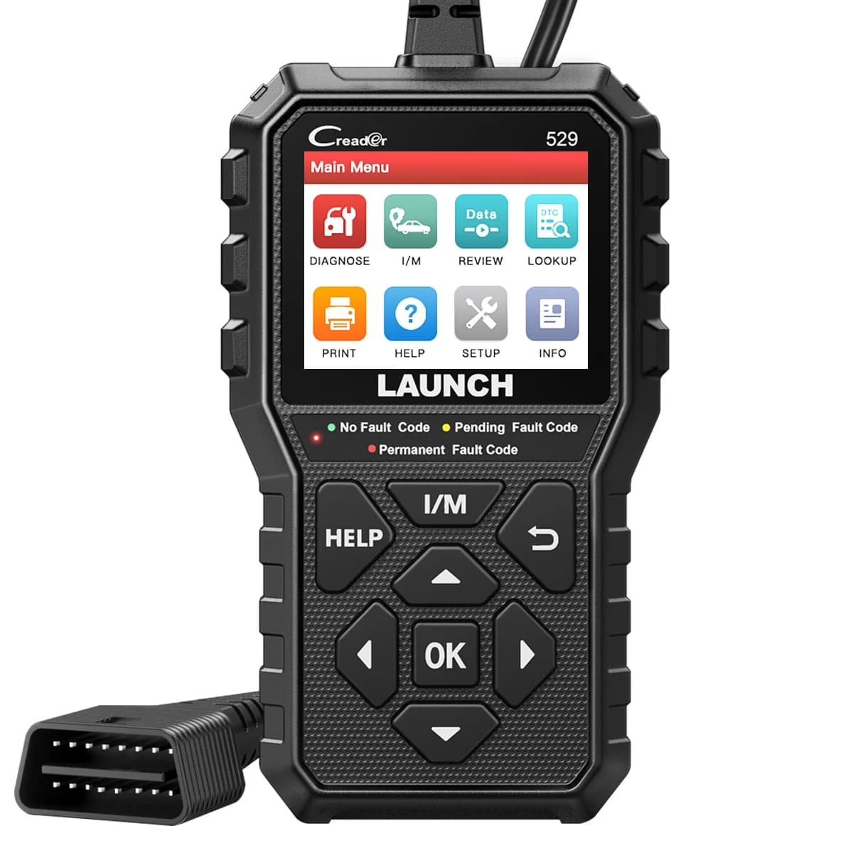 LAUNCH Creader CR529 OBD2 Scanner Diagnostic Tool  Auto Code Reader  Read Clear Fault Codes, OBDII Check Engine Light Scanner