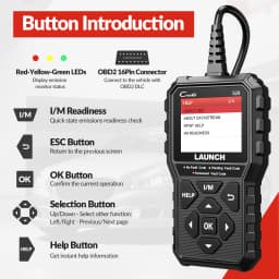 LAUNCH Creader CR529 OBD2 Scanner Diagnostic Tool  Auto Code Reader  Read Clear Fault Codes, OBDII Check Engine Light Scanner