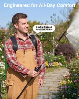 TaskStar Battery Powered Backpack Sprayer 100 PSI Electric Garden Sprayer 16L Knapsack Sprayer with Telescopic Wand 6 Nozzles 2*2.0Ah Battery for Weeding and Pest Control