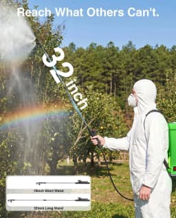 TaskStar Battery Powered Backpack Sprayer 100 PSI Electric Garden Sprayer 16L Knapsack Sprayer with Telescopic Wand 6 Nozzles 2*2.0Ah Battery for Weeding and Pest Control