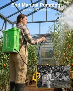 TaskStar Battery Powered Backpack Sprayer 100 PSI Electric Garden Sprayer 16L Knapsack Sprayer with Telescopic Wand 6 Nozzles 2*2.0Ah Battery for Weeding and Pest Control