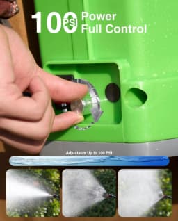 TaskStar Battery Powered Backpack Sprayer 100 PSI Electric Garden Sprayer 16L Knapsack Sprayer with Telescopic Wand 6 Nozzles 2*2.0Ah Battery for Weeding and Pest Control