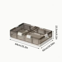 Foldable Under Bed Storage Box with Clear Transparent Flip Lid & Built-in Rolling Wheels, Collapsible Stackable Plastic Underbed Storage Container with Side Gripping Handles, Dustproof Low Profile Organizer for Clothes, Blankets, Bedding, Toys, Bedroom, D