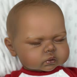 BZDOLL 60cm 24inch Large Asleep Reborn Doll, Black & Brown Skin, Vinyl Limbs Cloth Body, Collectible Birthday Gift