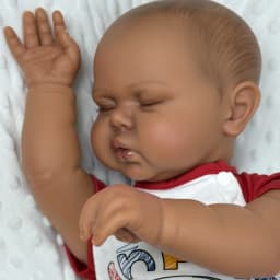 BZDOLL 60cm 24inch Large Asleep Reborn Doll, Black & Brown Skin, Vinyl Limbs Cloth Body, Collectible Birthday Gift