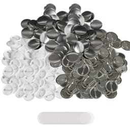 500 Sets 1.25 Inch 32mm Pin Back Button Parts, DIY Round Button Badge Parts, Set Includes Metal Top, Plastic/Metal Button, Clear Film, And Blank Paper For Gifts Presents, Machine NOT Included