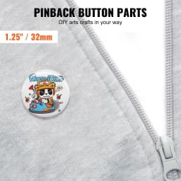 500 Sets 1.25 Inch 32mm Pin Back Button Parts, DIY Round Button Badge Parts, Set Includes Metal Top, Plastic/Metal Button, Clear Film, And Blank Paper For Gifts Presents, Machine NOT Included