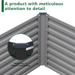 Galvanized Steel Raised Garden Bed Kit for Outdoor Patio, 12x2x2ft Large Rectangular Metal Planter Box, Deep Root Planter for Vegetables, Flowers, Herbs - Black