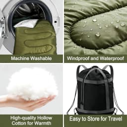 Double Camping Sleeping Bag Ultralight Waterproof 4 Season Warm Envelope Backpacking Sleeping Bags for Outdoor Traveling Hiking