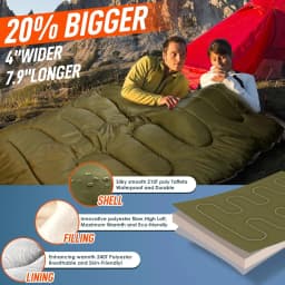 Double Camping Sleeping Bag Ultralight Waterproof 4 Season Warm Envelope Backpacking Sleeping Bags for Outdoor Traveling Hiking