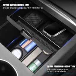 For 2024‑2026 Tesla Model 3 Highland 10Pcs Interior Accessories Kit, Center Console Storage Armrest Box Cup Holder Anti‑Slip Pad Screen Protector Custom Perfect Fit