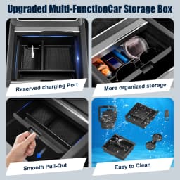 For 2024‑2026 Tesla Model 3 Highland 10Pcs Interior Accessories Kit, Center Console Storage Armrest Box Cup Holder Anti‑Slip Pad Screen Protector Custom Perfect Fit
