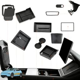 For 2024‑2026 Tesla Model 3 Highland 10Pcs Interior Accessories Kit, Center Console Storage Armrest Box Cup Holder Anti‑Slip Pad Screen Protector Custom Perfect Fit