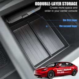 For 2024‑2026 Tesla Model 3 Highland 10Pcs Interior Accessories Kit, Center Console Storage Armrest Box Cup Holder Anti‑Slip Pad Screen Protector Custom Perfect Fit