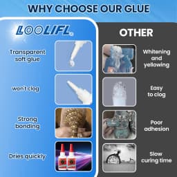 LOOLIFL 401 Instant Super Glue Clear Quick Dry Rhinestone Adhesive Precise Nozzle DIY Craft Shoe Jewelry Fabric Decor Repair Glue