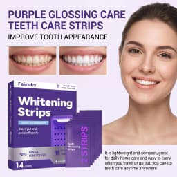 Purple Teeth Whitening Strips for Sensitive Teeth Remove Coffee Wine Smoking Stains Non Slip Improve Dental Yellowing Bright Smile Teeth Bleaching Strip