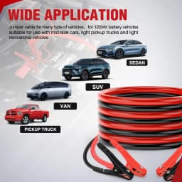 Nilight Jumper Cables for Car Battery 6 Gauge 16 FT Booster Cable Heavy Duty 450 A CCA with Carrying Bag Jump Start Emergency Kit Pickup Vans SUV Sedan Motorcycle