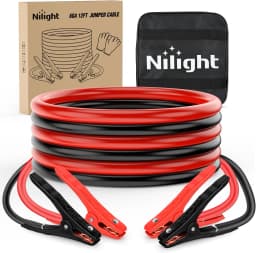 Nilight Jumper Cables for Car Battery 6 Gauge 16 FT Booster Cable Heavy Duty 450 A CCA with Carrying Bag Jump Start Emergency Kit Pickup Vans SUV Sedan Motorcycle