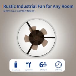 20'' Caged Ceiling Fan With Light & Remote, Dimmable Farmhouse Fandelier, Quiet DC Flush Mount For Kitchen Bedroom