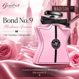 Bond No.9 Madison Avenue Eau De Parfum 100ml for Women Long Lasting Luxury Niche Perfume Spray Floral Fruity Lychee Rose Raspberry Vanilla Musk Fragrance Daily Wear Travel Gift