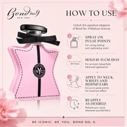 Bond No.9 Madison Avenue Eau De Parfum 100ml for Women Long Lasting Luxury Niche Perfume Spray Floral Fruity Lychee Rose Raspberry Vanilla Musk Fragrance Daily Wear Travel Gift